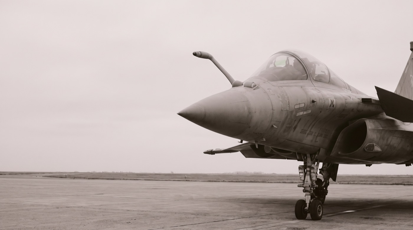 Le nez et la verrière d'un Rafale